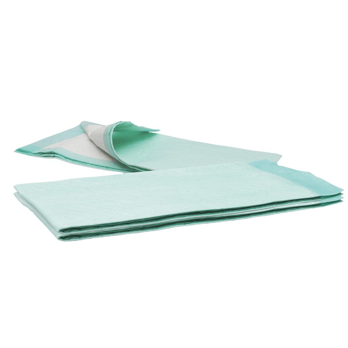 Krankenunterlagen, Flockenfüllung, 60 x 90 cm, leichte Qualität, grün, "MaiMed® - Sorb F" | 100 Stück 