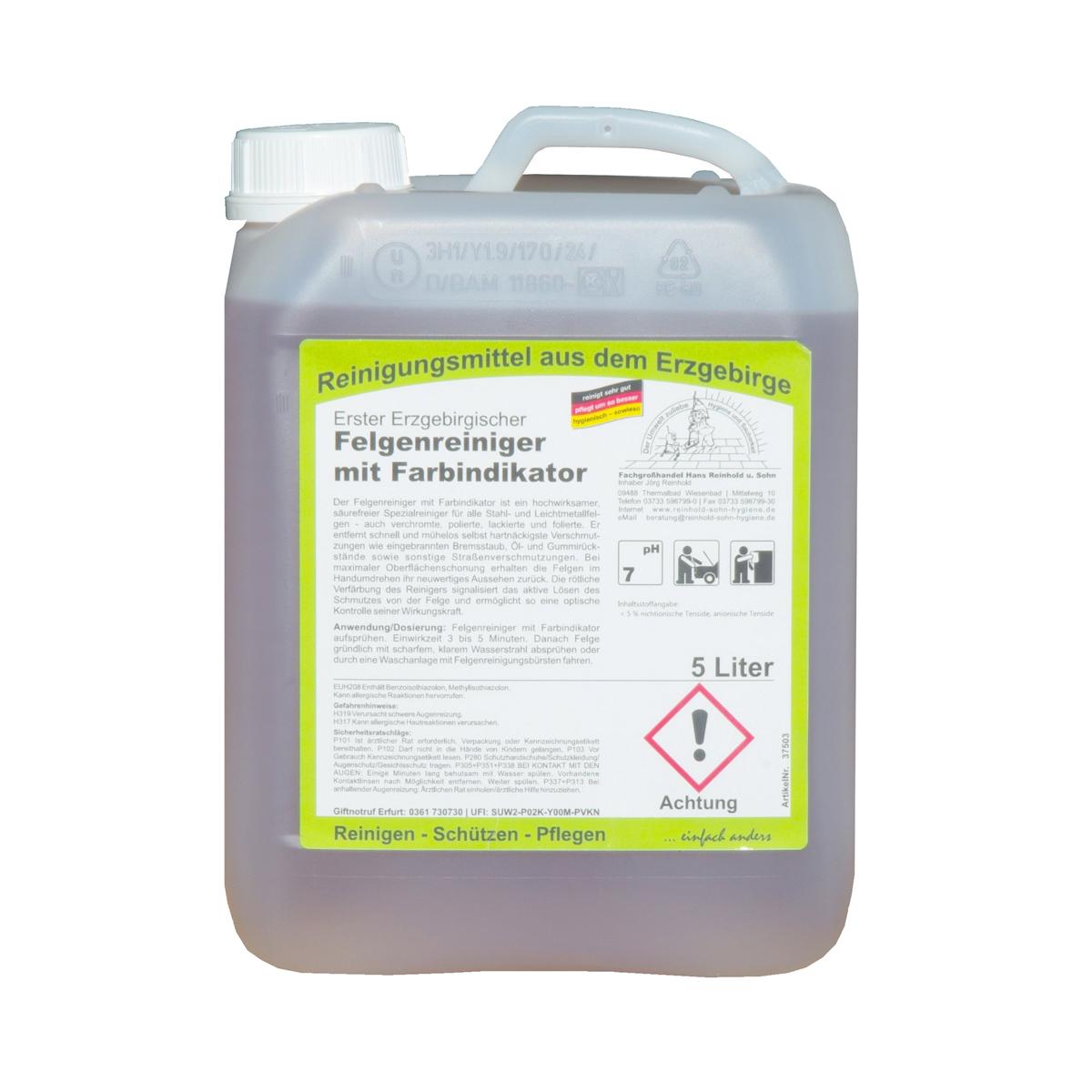 Erster Erzgebirgischer Felgenreiniger mit Farbindikator | 5 Liter 