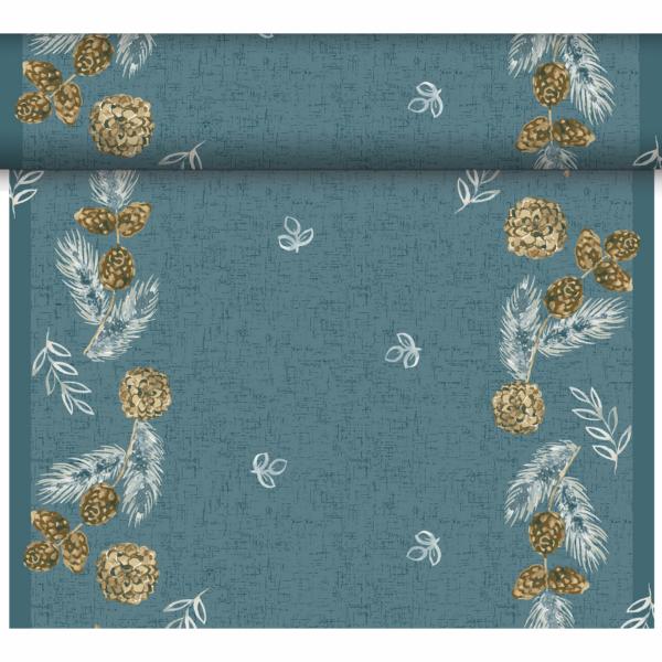 Dunicel Tischläufer 0,4 x 24 m | Tete-á-Tete Motiv Pine Cones
