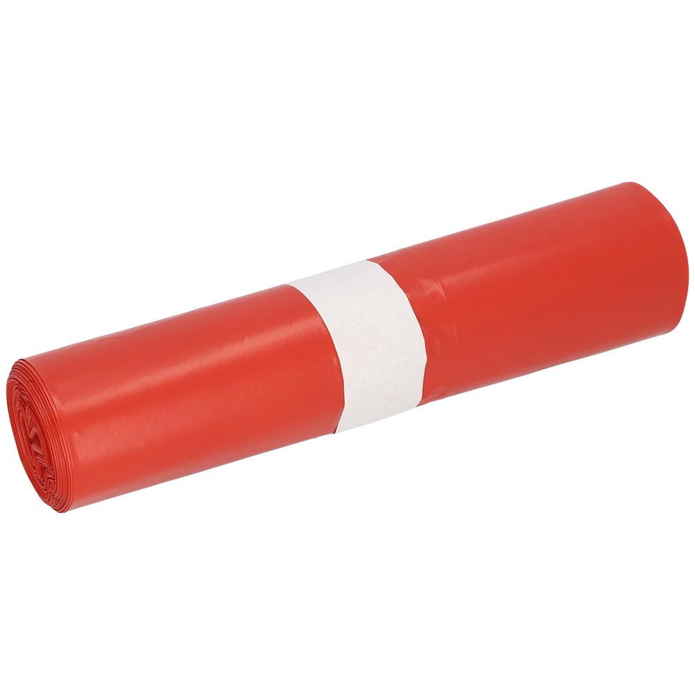 Müllbeutel  35 Liter, 51 µ, LDPE rot, 300 x 250 x 600 mm | 25 Stück/Rolle 
