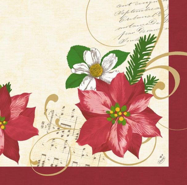 Dunilin Servietten 40 x 40 cm, 50 Stück/Pack | mit Motiv Christmas Flower 