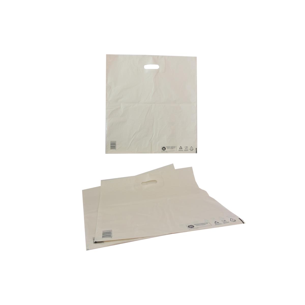 Tragetasche, Mehrweg, 50 µm, weiß, 550 x 600 mm | 250 Stück 