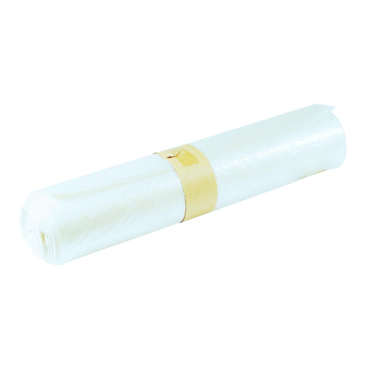 Müllsack  120 Liter, 35 µ, Typ 60,  transparent LDPE - Regenerat transparent, 700 x 1100 mm, ca. 35µ | 25 Stück/Rolle 