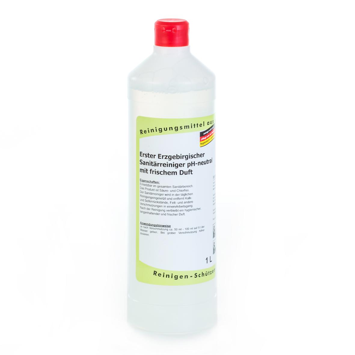Erster Erzgebirgischer Sanitärreiniger pH-neutral mit frischem Duft |  1 Liter 
