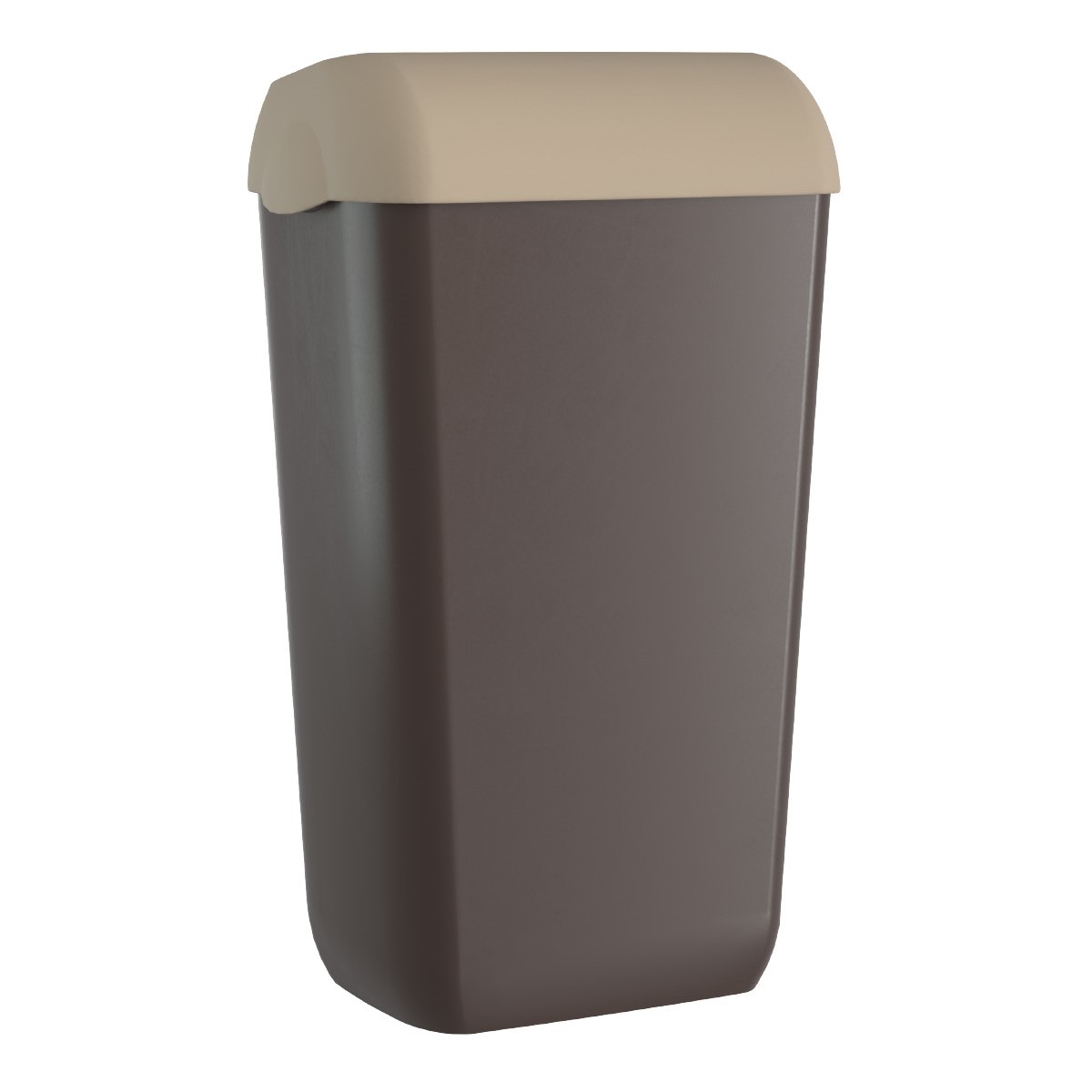 Abfallbehälter, Papierkorb eckig,"Serie Skin Sand", 23 Liter | sand/braun 