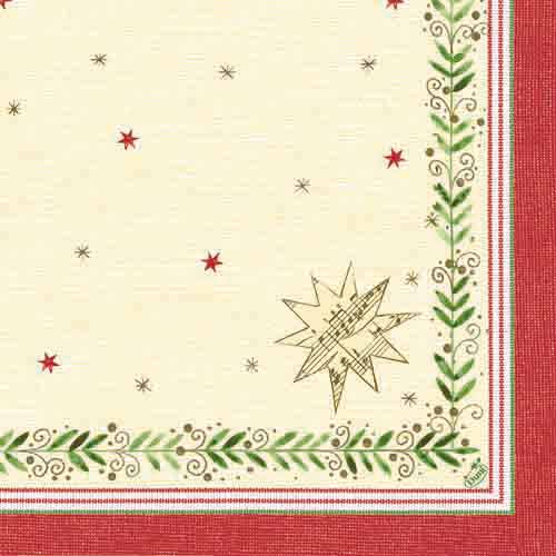 Dunilin Servietten 40 x 40 cm, 50 Stück/Pack | mit Motiv Christmas Gift Cream 