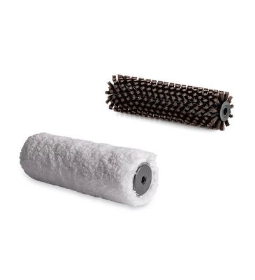 Zubehör/Ersatzteil: Floorwash Bürstenset für Floorwash Bodenreinigungsmaschine F25 | Farbe weiß+braun 
