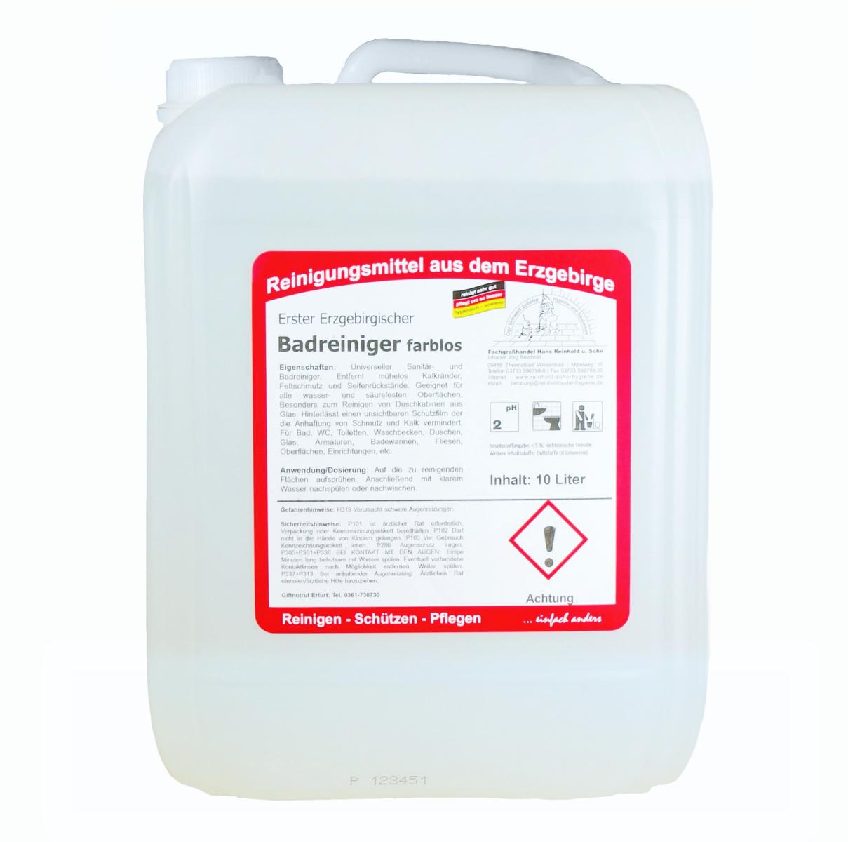 Erster Erzgebirgischer Badreiniger farblos | 10 Liter 
