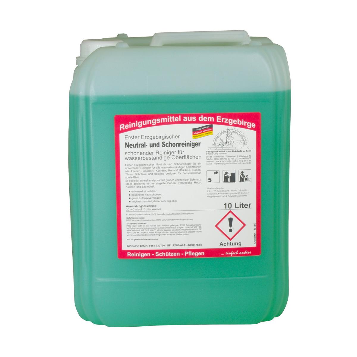 Erster Erzgebirgischer Neutral- und Schonreiniger | 10 Liter 
