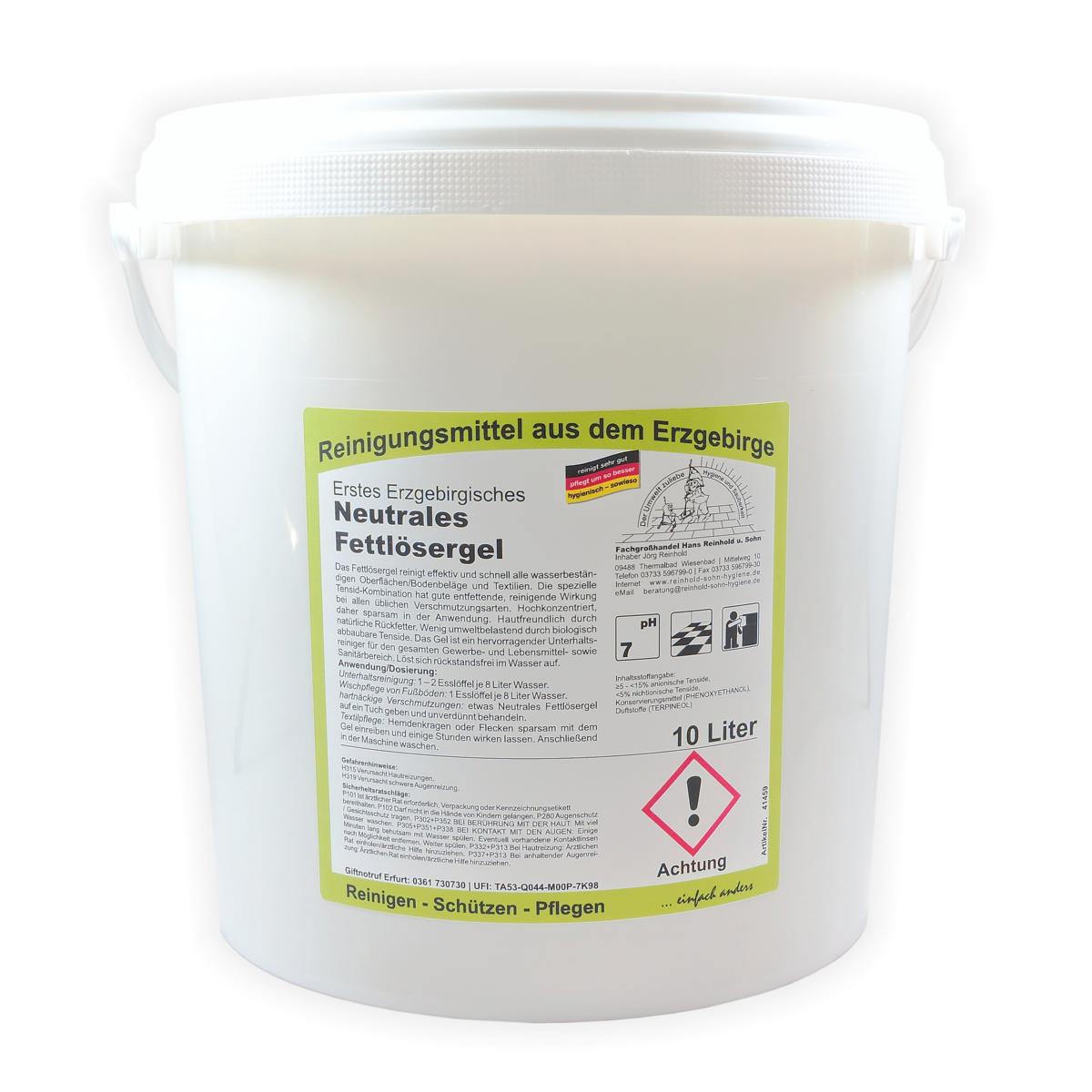 Erstes Erzgebirgisches Neutrales Fettlösergel | 10 Liter 