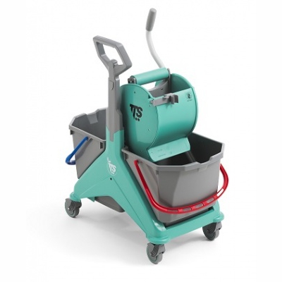 Reinigungswagen "Nickita Dry", grün | 2 x 15 Liter Eimer 
