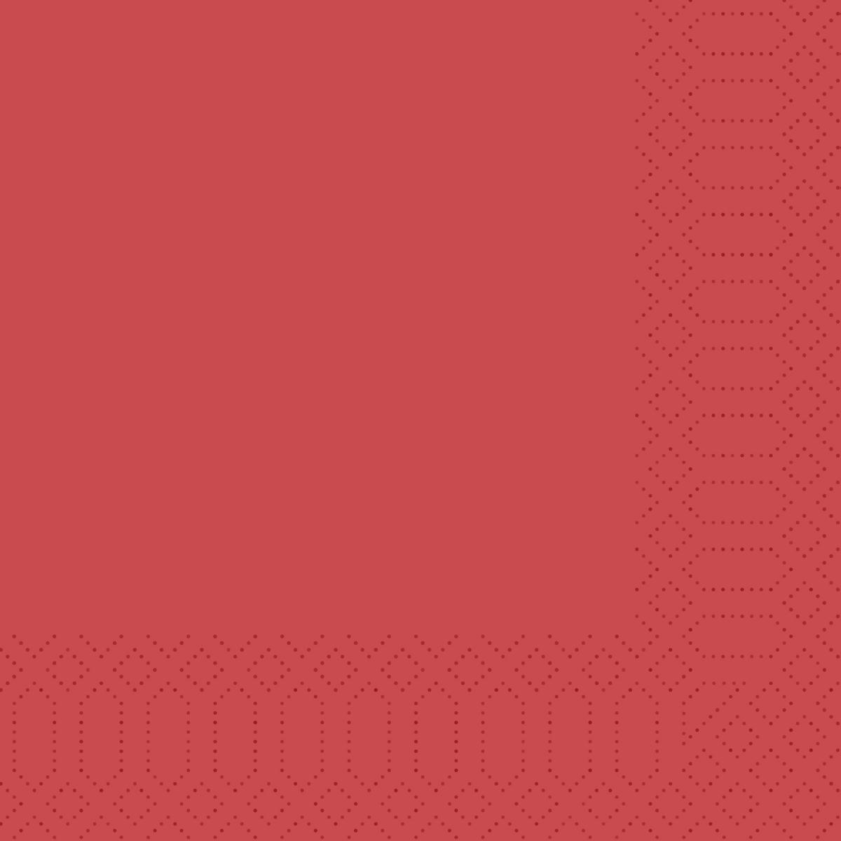 DUNI Zelltuch-Servietten 40 x 40 cm, 3-lagig, 1/4 Falz, 250 Stück/Pack | Uni Rot