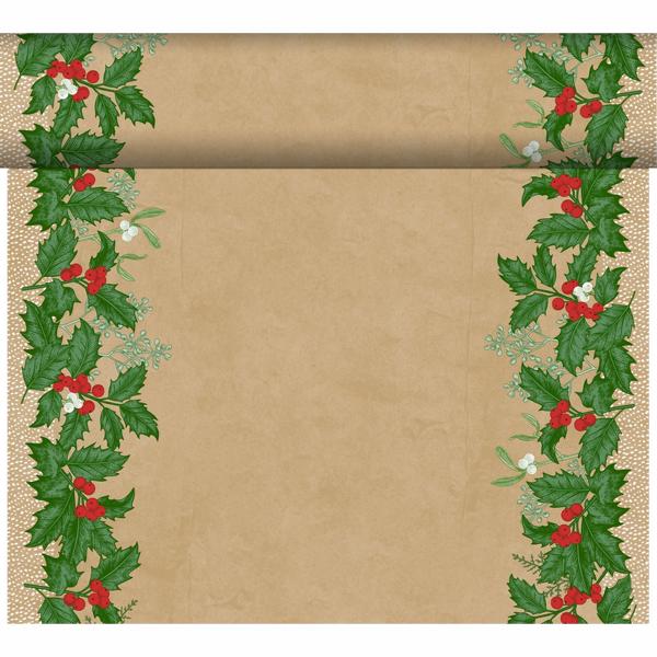 Dunicel Tischläufer 0,4 x 24 m | Tete-á-Tete Motiv Snowy Berries 
