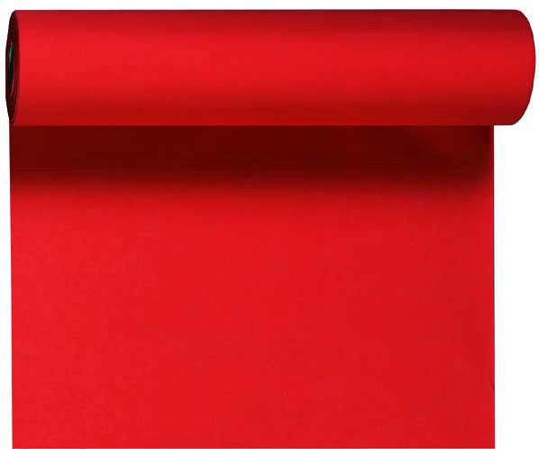 Dunicel Tischläufer 0,4 x 24 m | Tete-á-Tete | Uni Rot 
