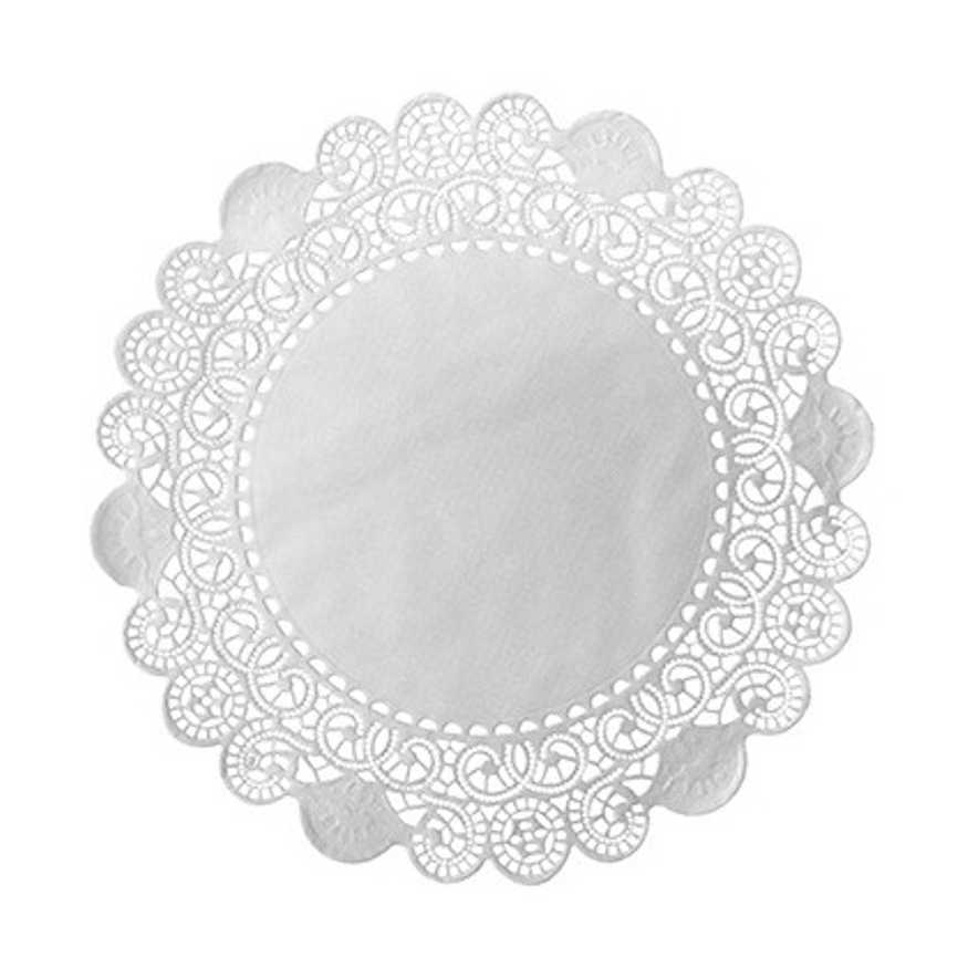 *Tortenspitzen rund Ø 10 cm weiß | 250 Stück 
