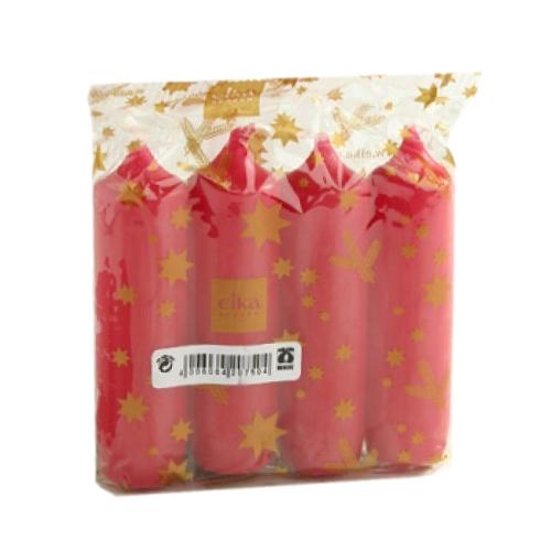 Kerzen Adventskerzen (Typ 18er) 83 x 21 mm, 4 Stück/Pack | rot 
