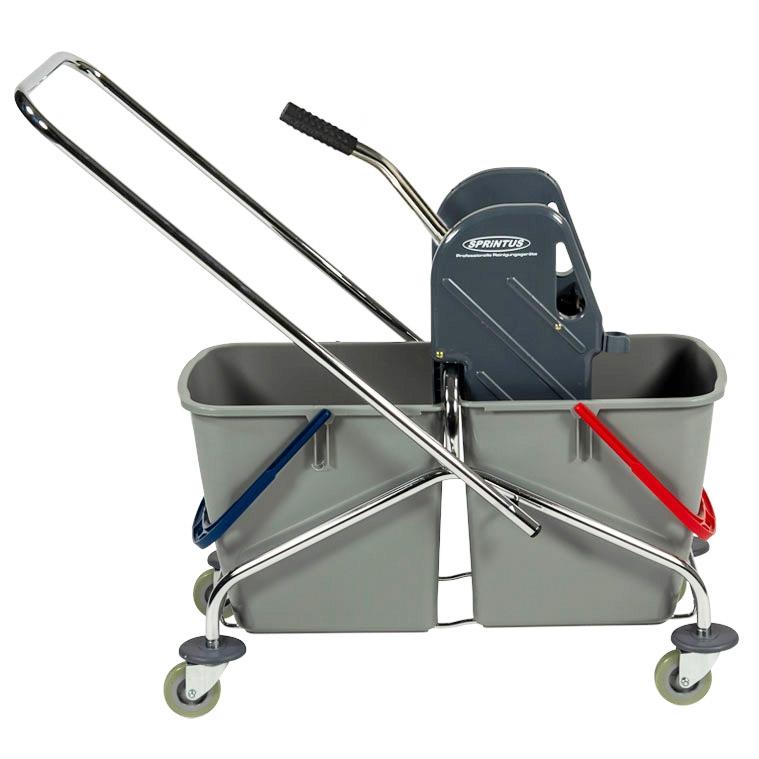 Doppel-Fahrwagen verchromt | 2 x 27 Liter 
