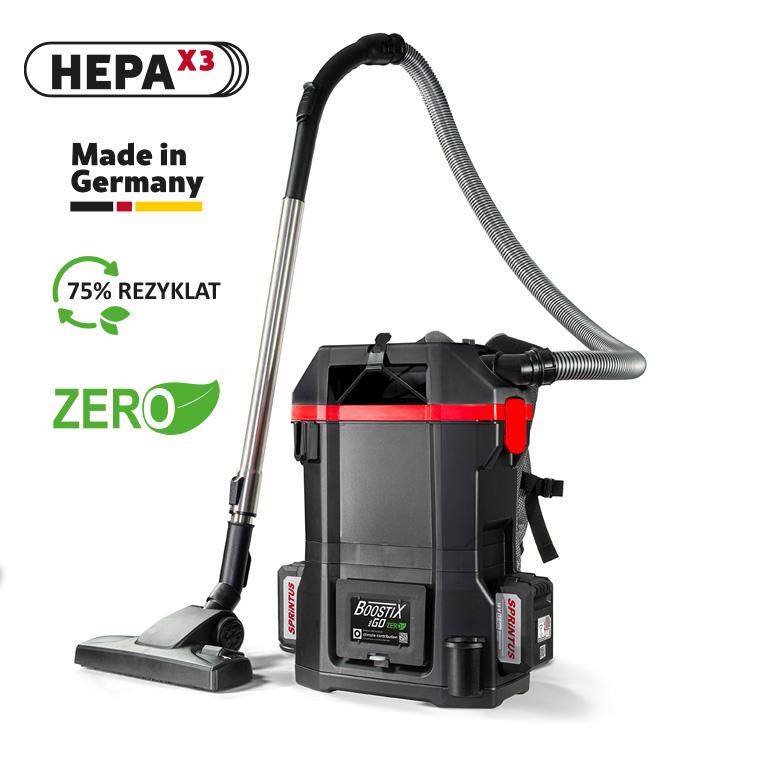 Staubsauger/Rucksacksauger Sprintus "Boostix iGO Zero 36V", Batterie Rucksacksauger | 28 cm 