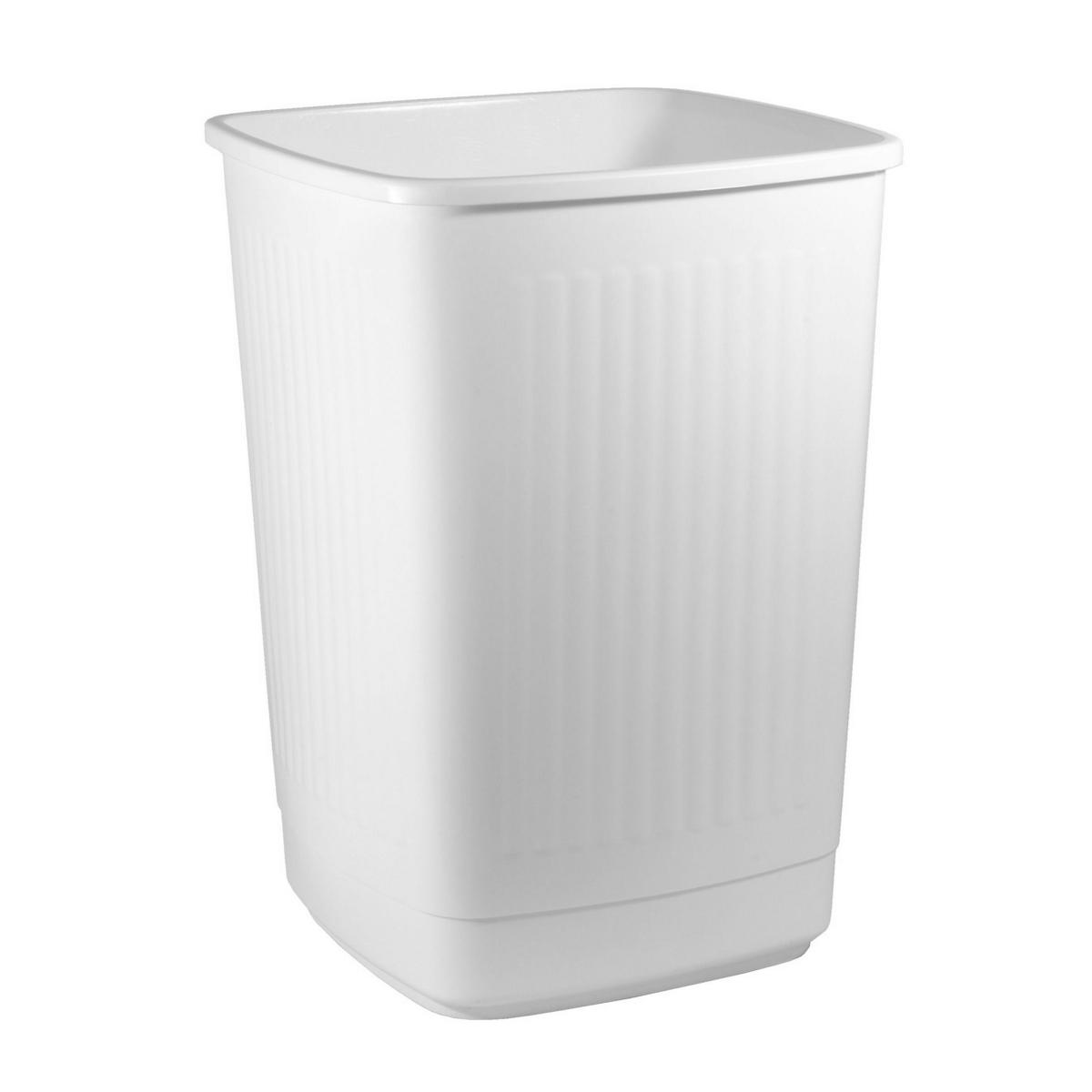 Abfallbehälter, Papierkorb 50 Liter eckig, geschlossen Farbe: weiß 
