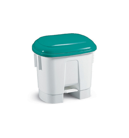 Abfallbehälter, Treteimer 30 Liter "Derby" | weiß-grün 
