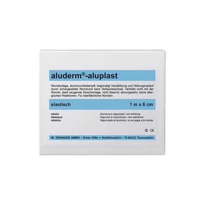 aluderm® -aluplast elastisch, 1 m x 6 cm | 10 Stück einzeln eingesiegelt 
