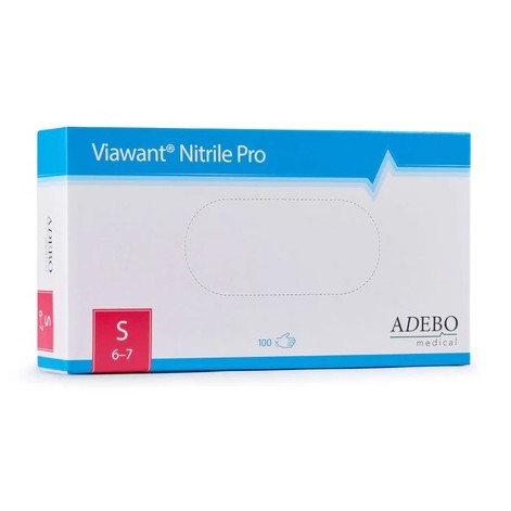 Einweghandschuhe Nitril puderfrei, blau, "Viawant Nitrile Pro", 100 Stück/Box | Größe S 