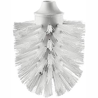 WC-Bürstenkopf, Kunststoff stabilisiertes PP gewellt, mit Gewinde, weiß
