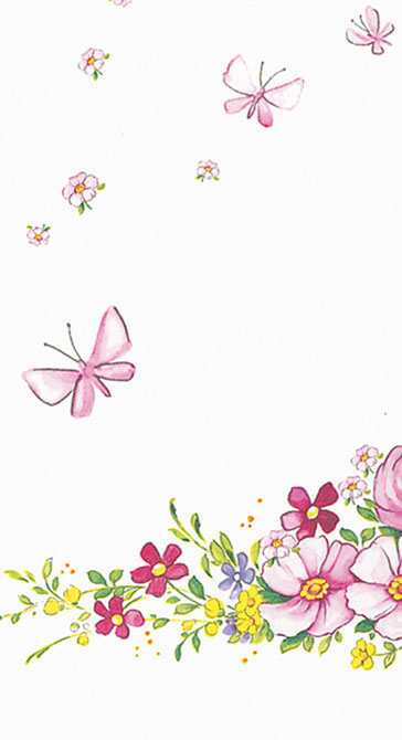 HOME FASHION Airlaid-Mitteldecke 80 x 80 cm | mit Motiv "Cute Flowers" 
