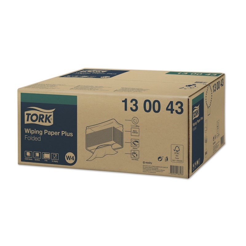 Tork Einwegwischtuch gefaltet, 2-lagig weiß 32 x 39 cm | 1000 Blatt/Karton 