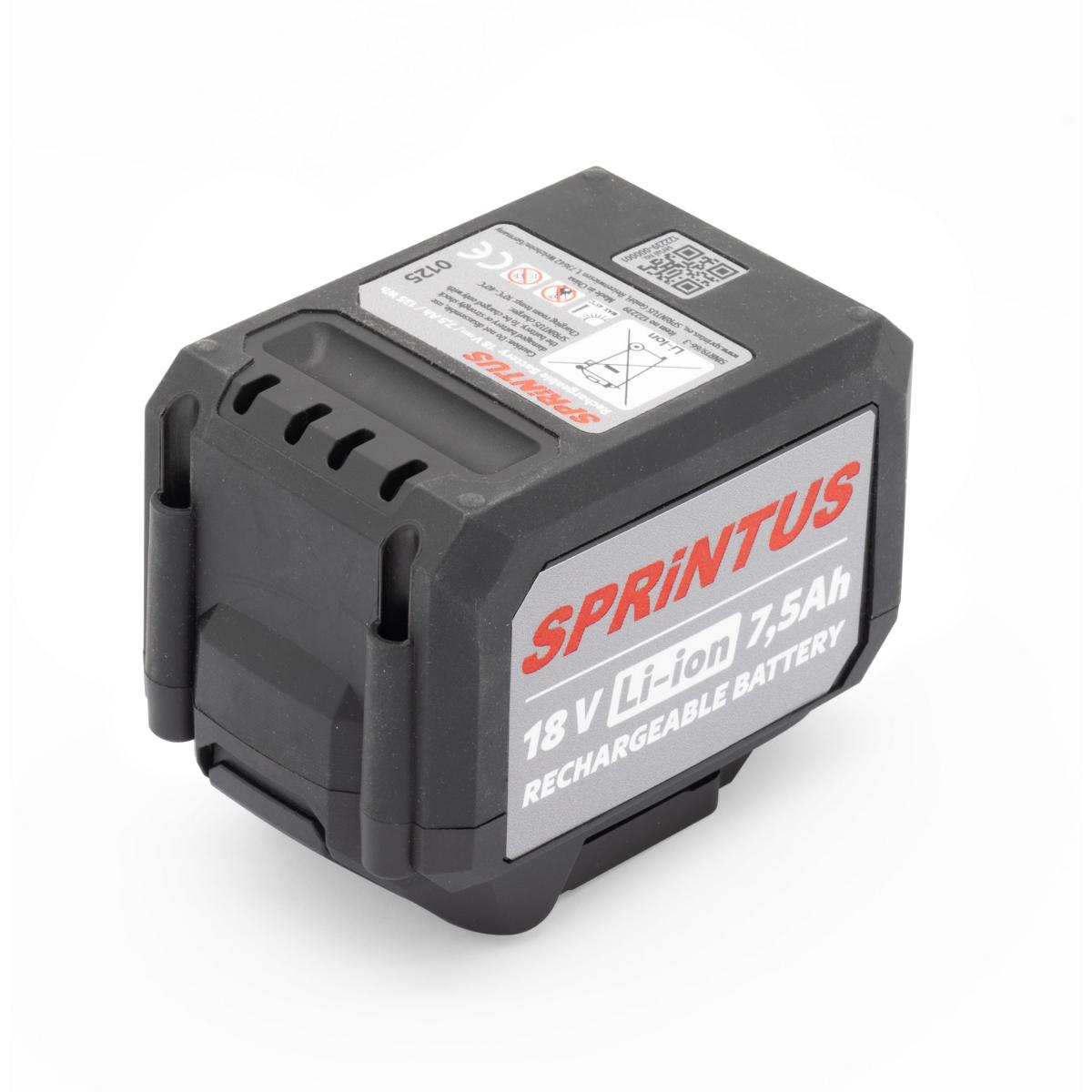 Zubehör/Ersatzteil: Batterie/Akku Sprintus Lithium-Ionen Akku, 18V, 7,5 Ah | 122239 
