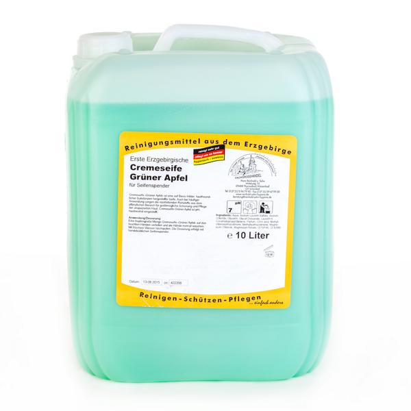 Erste Erzgebirgische Cremeseife Grüner Apfel | 10 Liter 
