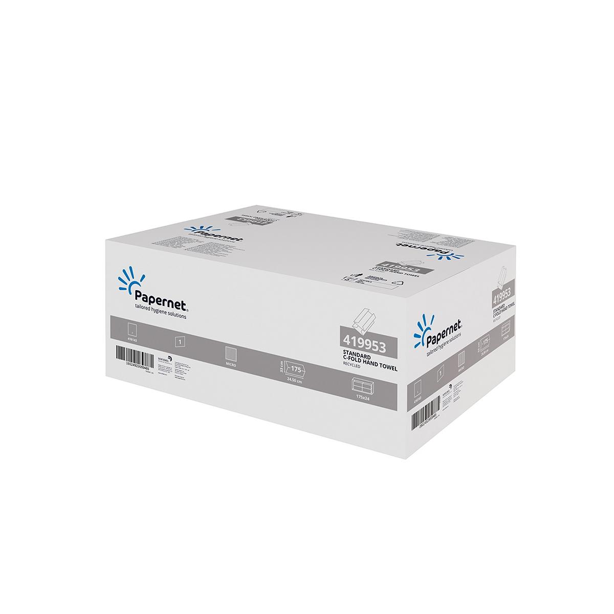 Papierhandtücher 1-lagig, 24,5 x 33 cm, C-Falz, Recycling, naturweiß | 4200 Blatt/Karton 
