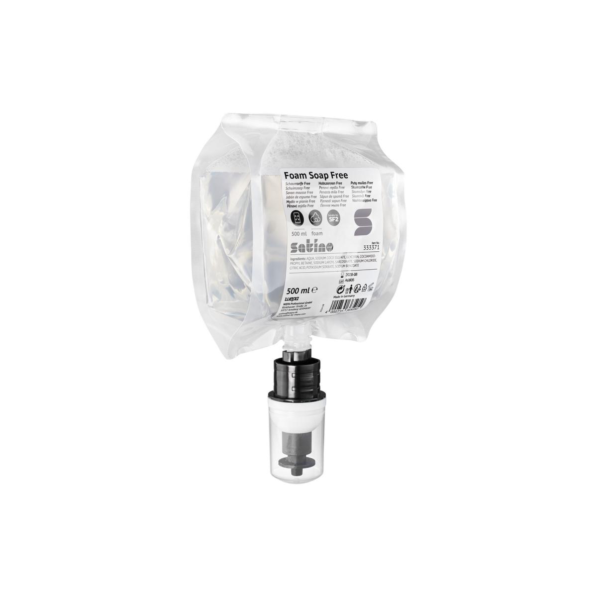 Seifen-Schaum-Patrone "Satino Free", Einwegkartusche mit Pumpe | 500 ml 