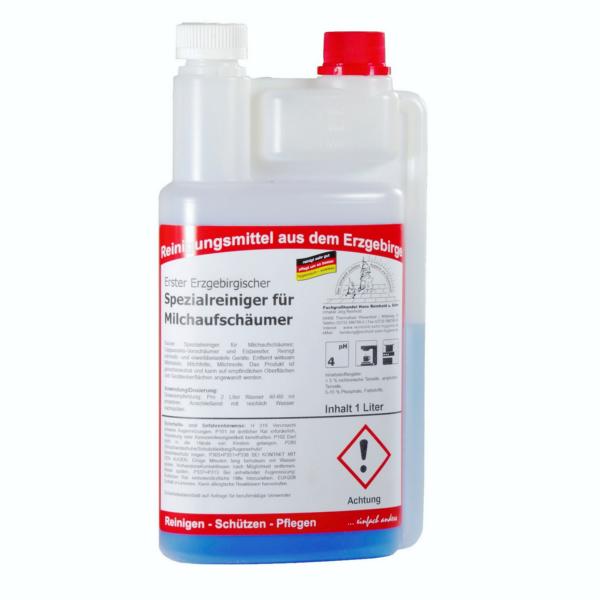 Erster Erzgebirgischer Spezialreiniger für Milchaufschäumer | 1 Liter Dosierflasche 
