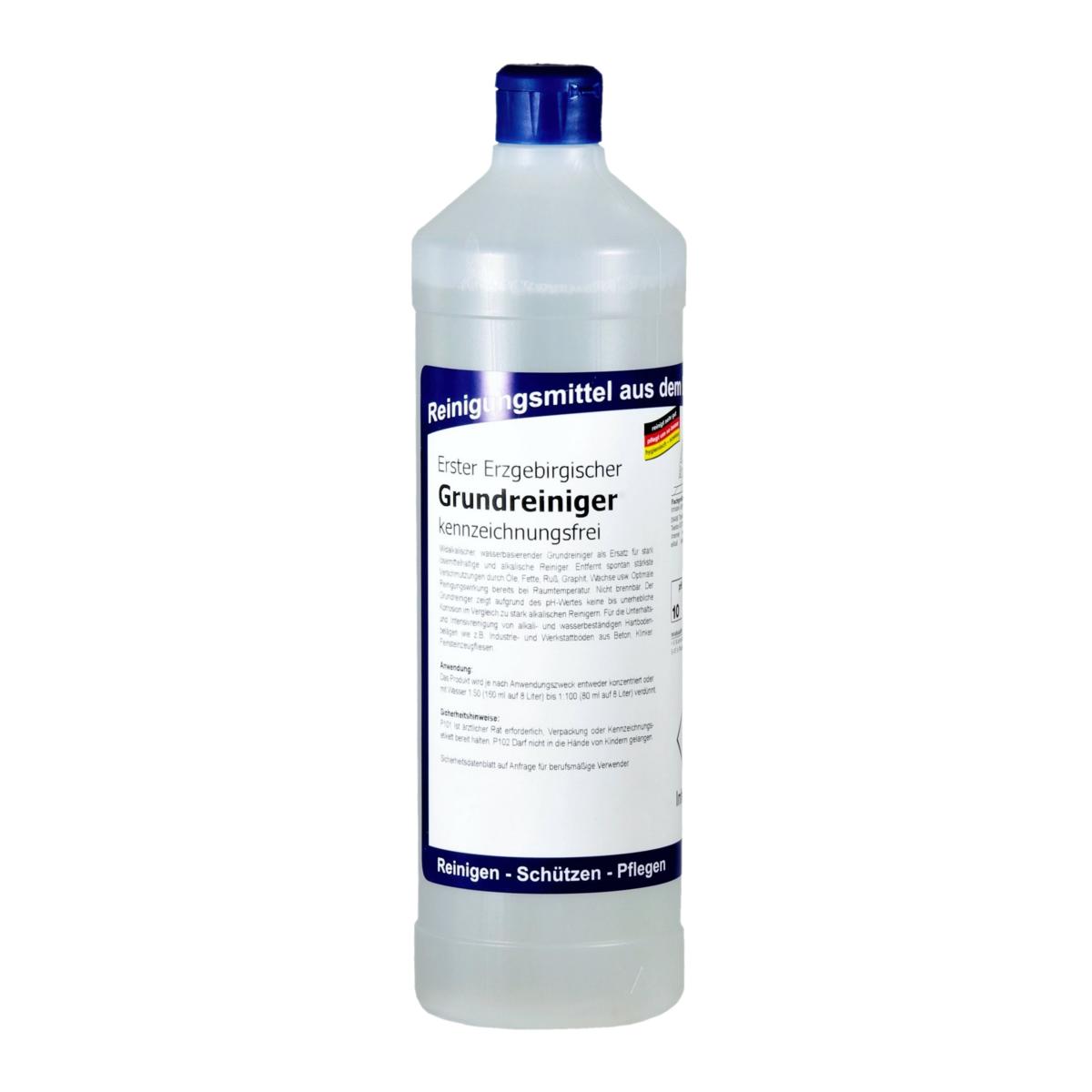 Erster Erzgebirgischer Grundreiniger kennzeichnungsfrei | 1 Liter Rundflasche 
