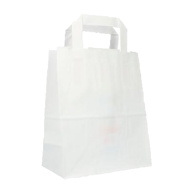 *Tragetasche/Kraftpapier-Tragetasche, 18,5 cm x 10 cm x 22 cm, 250 Stück | weiss 