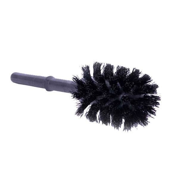 WC-Bürstenkopf rund, schwarzer Kunststoff-Griff mit schwarzen Borsten | schwarz 
