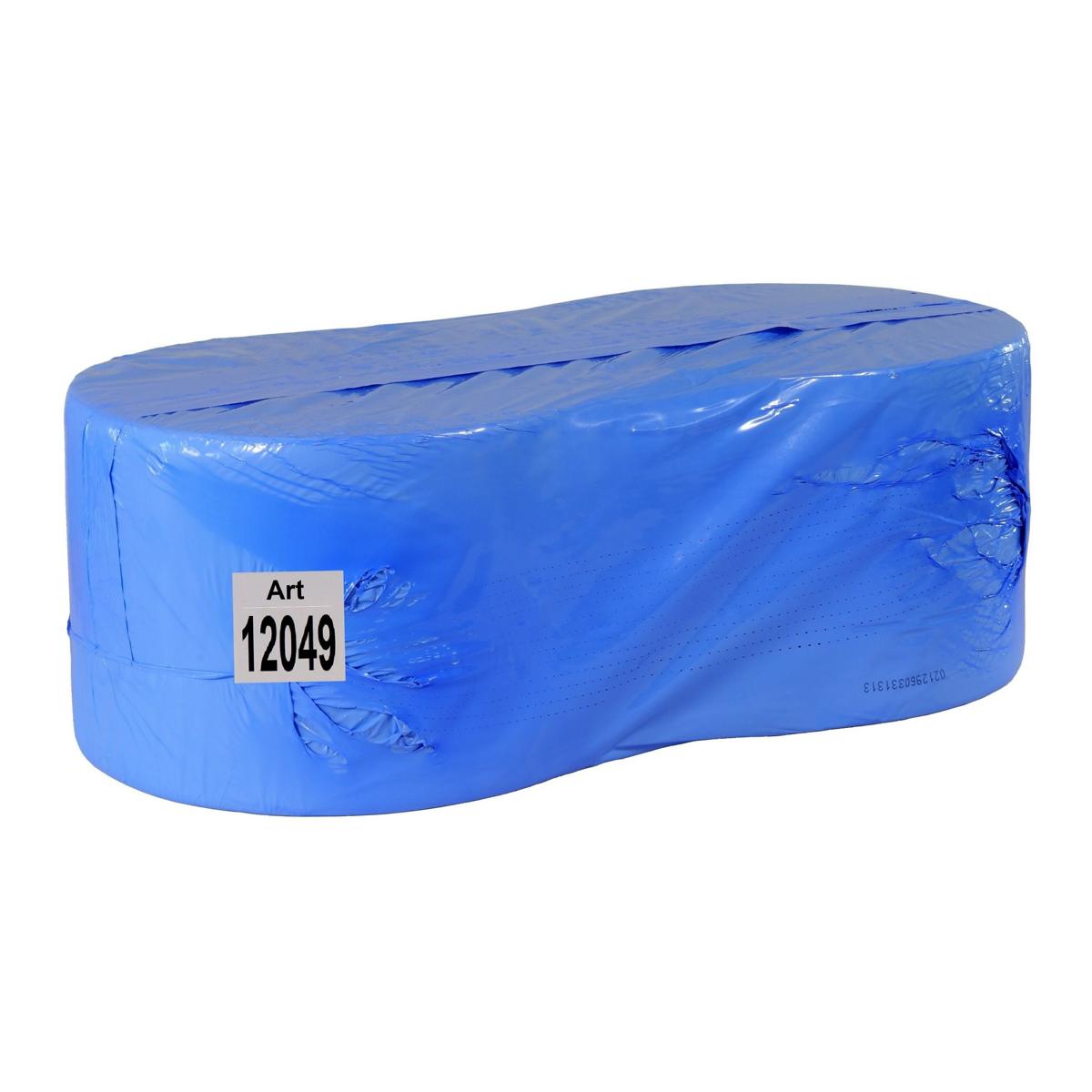 Papierhandtücher Putztuchrolle Außenabrollung 2-lagig, Zellstoff blau, perforiert, 1000 Blatt/Rolle | 2 Rollen 
