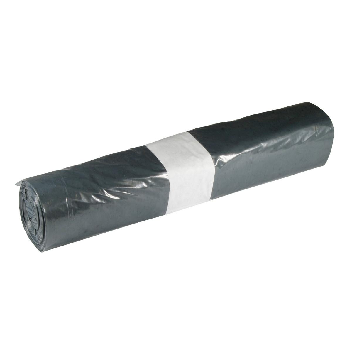 Müllbeutel  60 Liter, 33 µ, Typ 50, LDPE - Regenerat grau, 600 x 800 mm | 25 Stück/Rolle 
