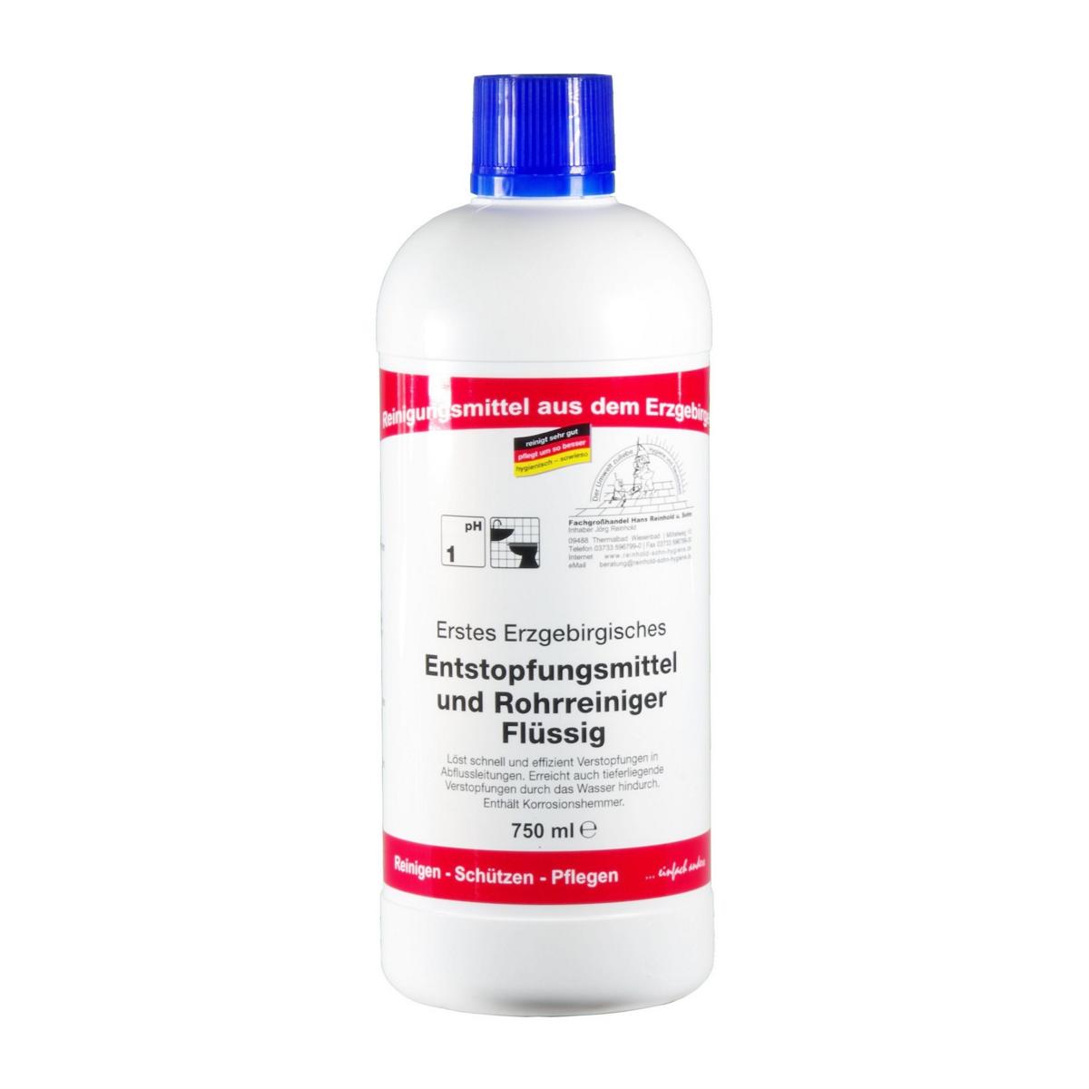Erstes Erzgebirgisches Entstopfungsmittel und Rohrreiniger flüssig | 750 ml 
