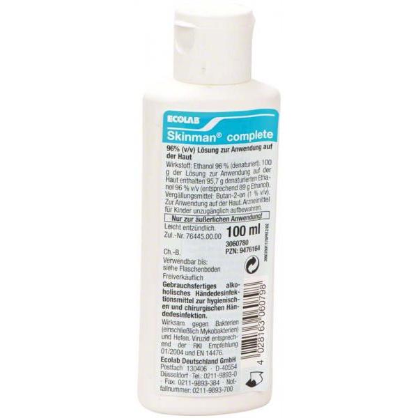 Ecolab Skinman® complete Händedesinfektionsmittel |  100 ml 
