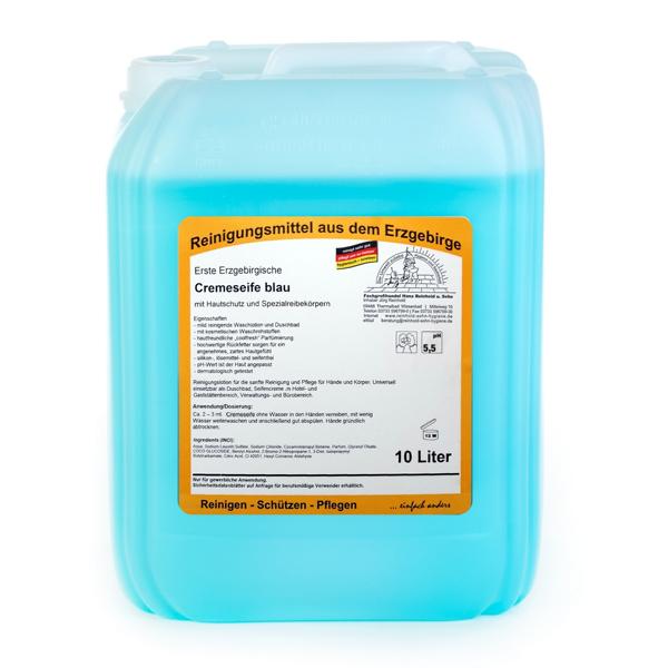 Erste Erzgebirgische Cremeseife blau | 10 Liter 
