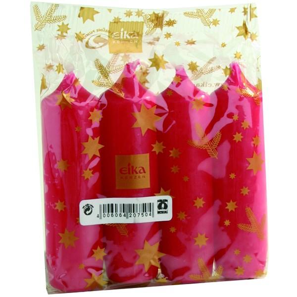 Kerzen Adventskerzen (Typ 12er) 90 x 25 mm, rot | 4 Stück/Pack 
