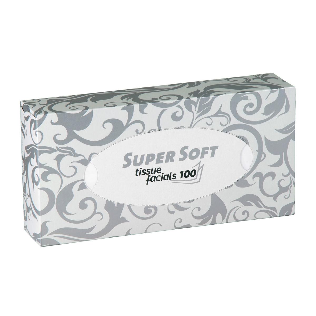 Kosmetiktücher 2-lagig, weiß, Karton-Spenderbox | 100 Tücher/Pack 
