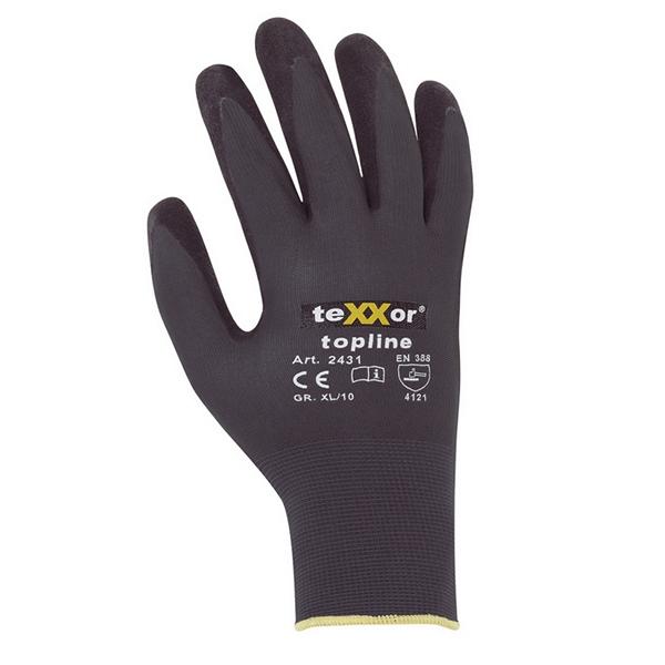 Arbeitsschutzhandschuhe Nitril- beschichtet, schwarz-grau | Größe:  8 
