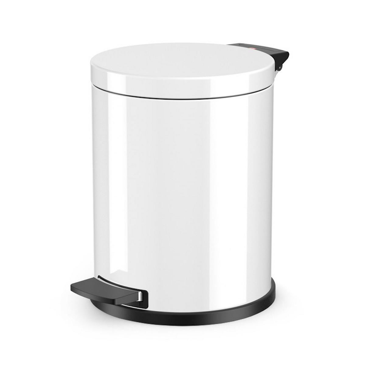 Abfallbehälter, Treteimer 14 Liter, rund | weiß 
