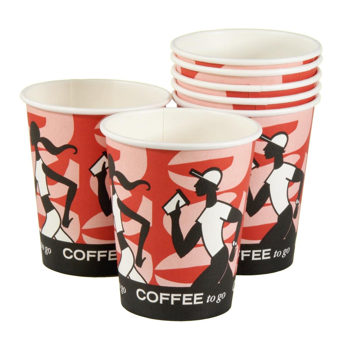 *Kaffeebecher Coffee-Cups 8oz/200 ml, "Coffee Grabbers", Ø 80 mm, FSC | 50 Stück 
