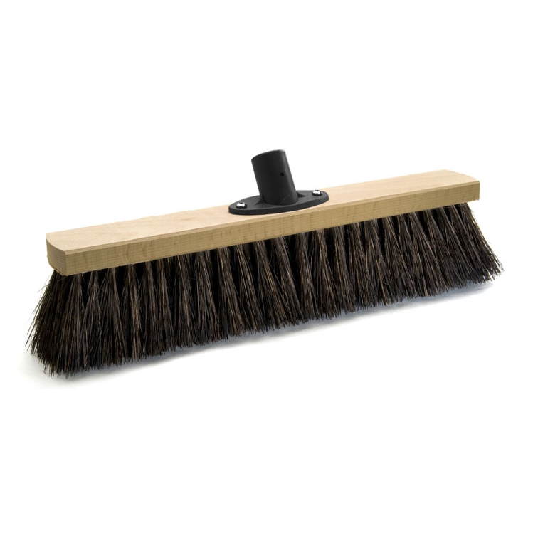 Arengasaalbesen 40 cm, Körper: Holz unlackiert, Borsten: Arenga | mit Stielhalter Kunststoff 