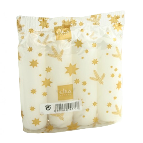 Kerzen Adventskerzen (Typ 12er) 90 x 25 mm, weiß | 4 Stück/Pack 
