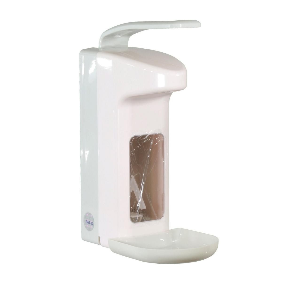 Armhebelspender für  500-ml-Flaschen, Farbe weiß/grau 
